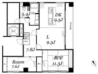 八丁堀共同ビル【7階】の間取り
