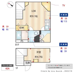 ARROWSAL SHINKAWA【101号室】の間取り