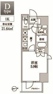 レジディア中延Ⅱ【3階】の間取り