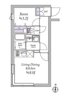 アトリオフラッツ清澄白河【1階】の間取り