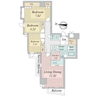 KDXレジデンス千駄木【9階】の間取り
