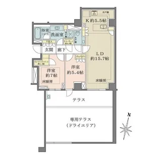 ザ・パークハウス千代田六番町【1階】の間取り