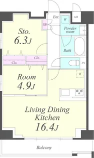 クレシェンテ月島【3階】の間取り