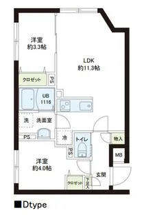 レピュア小石川レジデンス【3階】の間取り