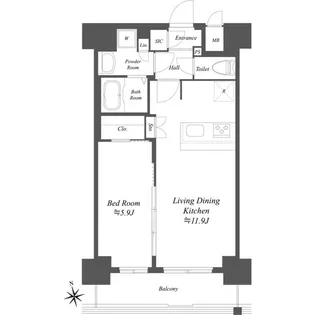 プレサンスブルーム浅草【12階】の間取り