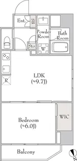 ルミークアン北上野【14階】の間取り