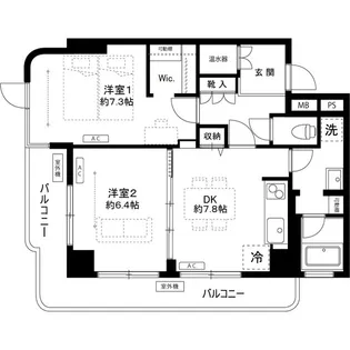 ホワイトパレス【6階】の間取り
