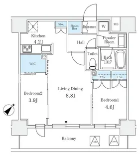 サンライズ茅場町【2階】の間取り