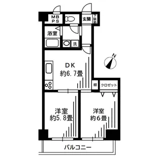 ヴェラハイツ日本橋箱崎【5階】の間取り