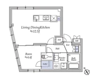 アトリオフラッツ御茶ノ水【4階】の間取り