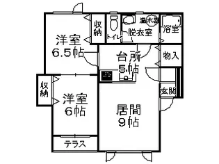 フリーダムA・B【A-201号室】の間取り