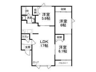 Oak Heim Ⅰ【F号室】の間取り