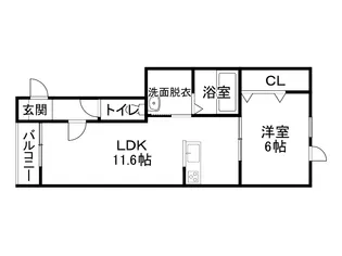 1LDKの間取り画像
