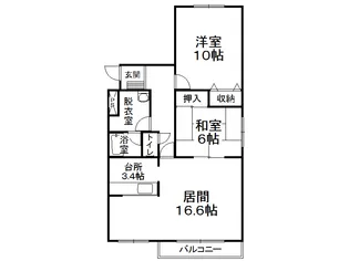 サンブライトハイツⅣ【1階】の間取り