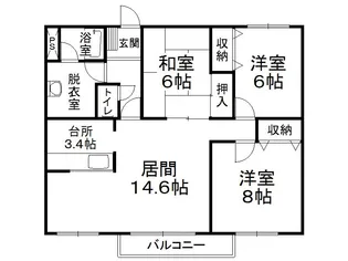 サンブライトハイツⅣ【402号室】の間取り