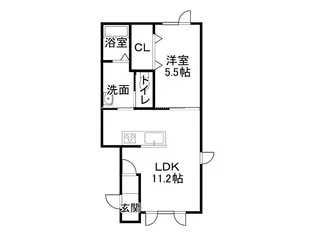 ユーフォリアⅡ【2-B号室】の間取り