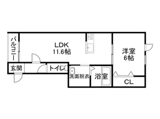 1LDKの間取り画像