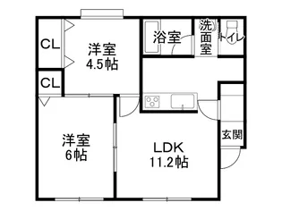 2DKの間取り画像