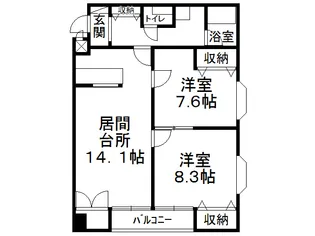 帯広16丁目ビル【401号室】の間取り