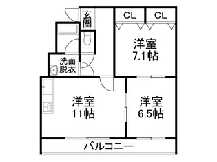 ドルシスⅠ【2-A号室】の間取り