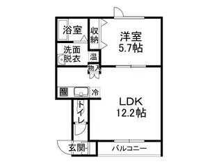 KRELL【1-B号室】の間取り