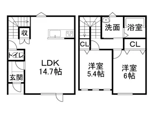 ロイヤルコートK【1階】の間取り