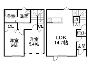 ロイヤルコートK【1階】の間取り