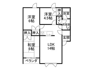 エレガンスボゥルド【205号室】の間取り