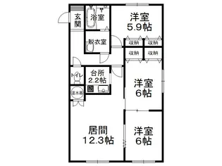アビタあかしやⅡ【3階】の間取り
