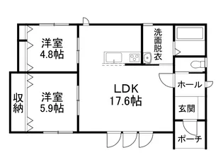 ミヒャン2戸貸家【1号室】の間取り