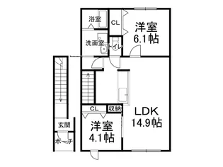 ルピナスⅢ【2階】の間取り