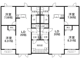 バップバーレンW17N【3階】の間取り