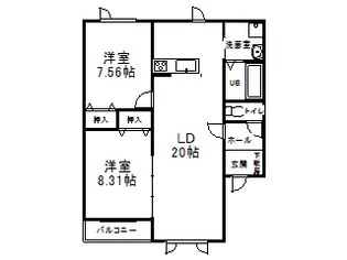 バップバーレンW17K【3階】の間取り