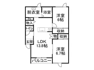 TOWN AK08【102号室】の間取り