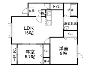 EAST GARDEN Ⅱ【101号室】の間取り
