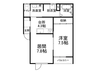 グラシアス エストレヤ【102号室】の間取り