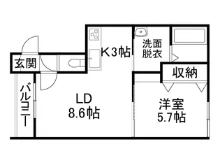 仮)西4南2AP【105号室】の間取り