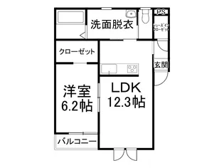 TOWN BLOOM【101号室】の間取り