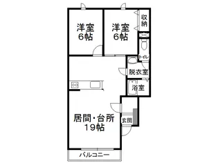ハイツパークサイドⅠ【H号室】の間取り