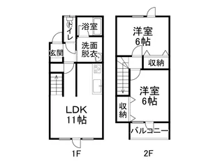 KM−Ⅱ【A号室】の間取り