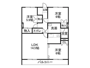 ハイツおびうん1【3階】の間取り