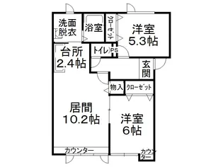 ハスコート本別【201号室】の間取り