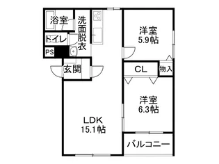 ヒーローズ【4階】の間取り