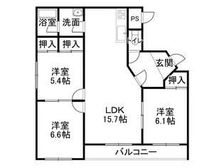 クレセール【1階】の間取り
