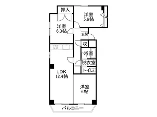 ホワイトパレス【401号室】の間取り