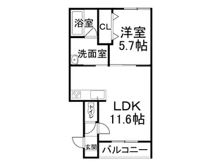 西9南10AP【102号室】の間取り
