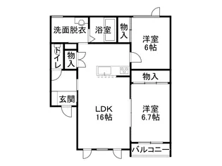 TOWN CLOVER東81 A棟【302号室】の間取り