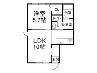 アプリコット緑ヶ丘【101号室】の間取り