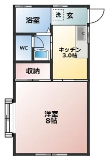キャッスルKK【2F号室】の間取り