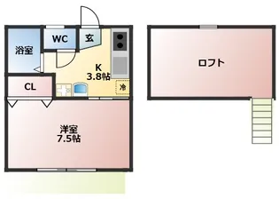 ベルクルール【106号室】の間取り